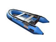 Aleko Inflatable Boat 12.5ft with Aluminum Floor 6 Person Raft Fishing Boat BT380B Blue