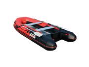 Aleko Inflatable Boat 12.5ft with Aluminum Floor 4 Person Raft Fishing Boat BT380G Red and Black