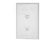 C2G 27418 C2G Cat5E RJ45 with Cat3 RJ12 Configured Wall Plate White 2 x Socket s RJ 45 RJ 12 White