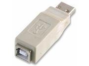 USB A Male to B Female Adapter Gray