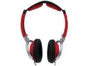 MobileSpec MS60R Lightweight Folding Stereo Headphones Red Black