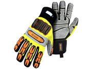 High Vis Impact Glove with Synthetic Leather Palm Large