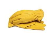 Grain Cowhide Leather Work Glove w Shirred Elastic Wrist X Large