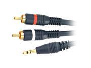 254 045 6 Foot Python Series 3.5mm To 2 RCA Male Y Cable