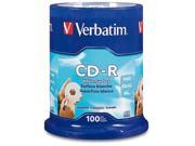 94712 100 Pk 700MB 52x Write Once CD R With Non Printable White Surface