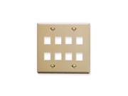 FACE PLATE DOUBLE GANG 8 PORT IVORY