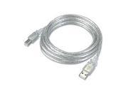 USB 2.0 Cable A Male To B Male Clear 3ft