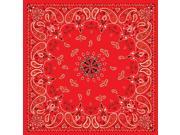 Bandanna 100% Cotton Red Paisley Premium 22 X 22 In.