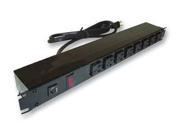 HAMMOND 1582T8A1BK OUTLET STRIP RACK MOUNT 8 15A 6FT BLACK