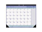 Monthly Academic Desk Pad 21 1 4 x 16 White Black 2013 2014