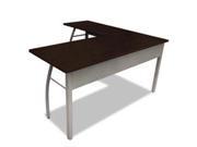 Trento Line L Shaped Desk 59 1 8w x 59 1 8d x 29 1 2h Mocha Gray