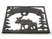 Cast Iron Moose Welcome Sign