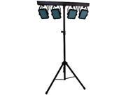 Complete DJ Lighting System with Four PAR Lights Stand and Case