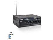 Compact Stereo Power Amplifier 80W Bluetooth Mic Input USB