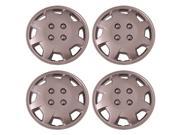 Set of 4 Silver 14 Inch Aftermarket Replacement Hubcaps with Metal Clip Retention System Aftermarket Part IWC124 14S