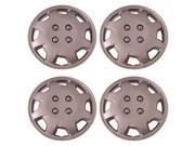 Set of 4 Silver 13 Inch Aftermarket Replacement Hubcaps with Metal Clip Retention System Aftermarket Part IWC124 13S