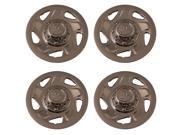 Set of 4 Chrome 16 Inch Aftermarket Replacement Hubcaps with Metal Clip Retention System Aftermarket Part IWC134 16C