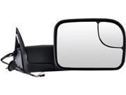 Black Textured Power Heated Tow Mirror Upgrade Set w support bracket Dodge Ram 1500 1998 to 2001 1500 98 02 RAM 2500 3500