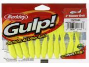 Berkley GMIG3 CH Gulp 3 Minnow Grub Chartreuse Fishing Soft Lure 20 Pack