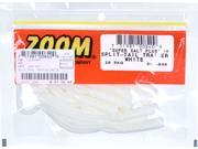 Zoom Soft Plastic Bass Fishing Bait 008 040 Split Tail Trailer White