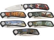 American Hunter AH500 Knives Folder Knife Wildlife Six Piece Pocket
