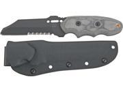 Tops TPTP341 Knives Fixed Knife Black Finish Micarta Handle Interceptor Hunter 7
