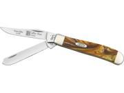Case CACA9207BR Knives Folder Knife Mini Trapper Butter Rum 3 1 2 Closed Stainl