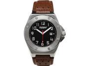 Zippo ZOZO45009 Men s Casual Bolted Look Watch Black Dial White Logo Brown Leath