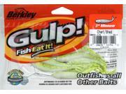 Berkley GMI3 CS Gulp 3 Minnow Chartruese Shad Bass Fishing Prepar Bait 12 Pack