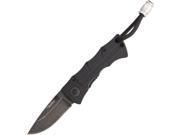 Benchmark BMK067 Folding Knife Black SW 2 Blade G10 Handle Lanyard w Bead
