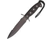 Tac Xtreme Bowie Sawback Blade Rubber Handle Nylon Sheath