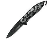 Z Hunter ZB055SB Skull Assisted Opening Linerlock Knife Silver