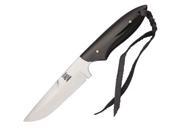 Citadel CD4213 Midnight Fixed Knife 4.125 Mirror Blade Blk Buffalo Horn Handle