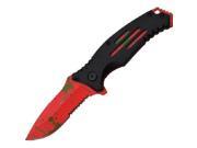Z Hunter ZB111BR 4.75 Red Green Z Coating Blade Folding Knife