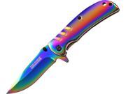 Tac Force TF847RB A O Folding Knife Rainbow Coated Stainless 2.75 Blade Handle