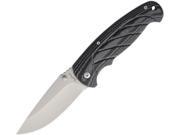 BenchMark BMK070 Folding Knife 3.5 Drop Blade Black Gray Curved Micarta Handle