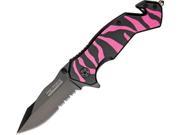 Tac Force TF714BPK Zebra Stripe Rescue Linerlock Folding Knife