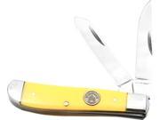 SK 208 Sarge Knife Trapper 2 Blade Yellow Derlin Handle Slip Joint Folder Knife
