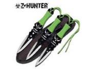 Z Hunter ZB0743 Zb 3 Piece 7.5 Throwr Green Cor Fixed Blade Knife