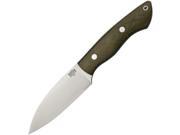 Bark River BA09110MGC Bush Seax Fixed Knife 4.875 Blade Green Canvas Handle