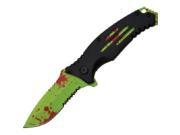 Z Hunter ZB111BG 4.75 Green Red Z Coating Bl Folding Knife
