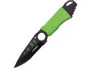Z Hunter ZB140 7 Neck Knife All Black W Green 7 Stainless Steel Bladeade