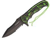 Z Hunter 144GN Linerlock Folding Knife 4.63 Closed 3.63 Blade Green Skulls