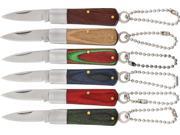 Miscellaneous MI215 Keychain Folding Knife 1.375 Blade Assorted Colors Set Of 6