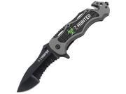 Z Hunter ZB018GY Rescue Linerlock Assisted Opening Knife Gray
