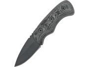 Tops Knives TPFBHP01 Ferret Fixed Knife Black 1.875 Blade Blk Linen Micarta