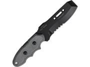 Tops Knives TPMPK01 Mini Pry Fixed Knife Black 4.25 Combo Blade Linen Micarta