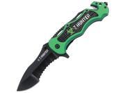Z Hunter ZB018GN Rescue Linerlock Assisted Opening Green Knife