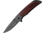 Tac Force TF888 Linerlock A O Fold Knife 3.5 Blade Steel Handle Wood Scales
