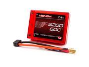 Venom 60C 2S 5200mAh 7.4v LiPO Square Pack Battery ROAR Approved with UNI Plug Part No. 15127